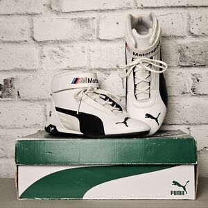 Puma BMW Motorsport Future Cat Mid White Driving Shoes Mens 10.5